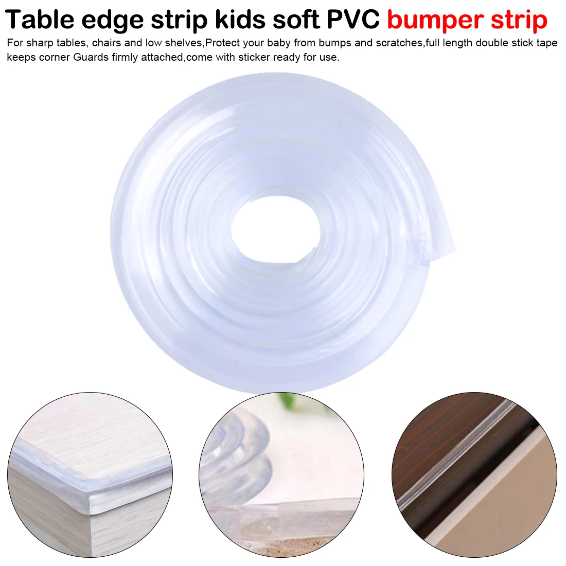 Прозрачная угловая защитная полоса для стола, защита от детей, мягкая силиконовая накладка для мебели, детские товары 1 м