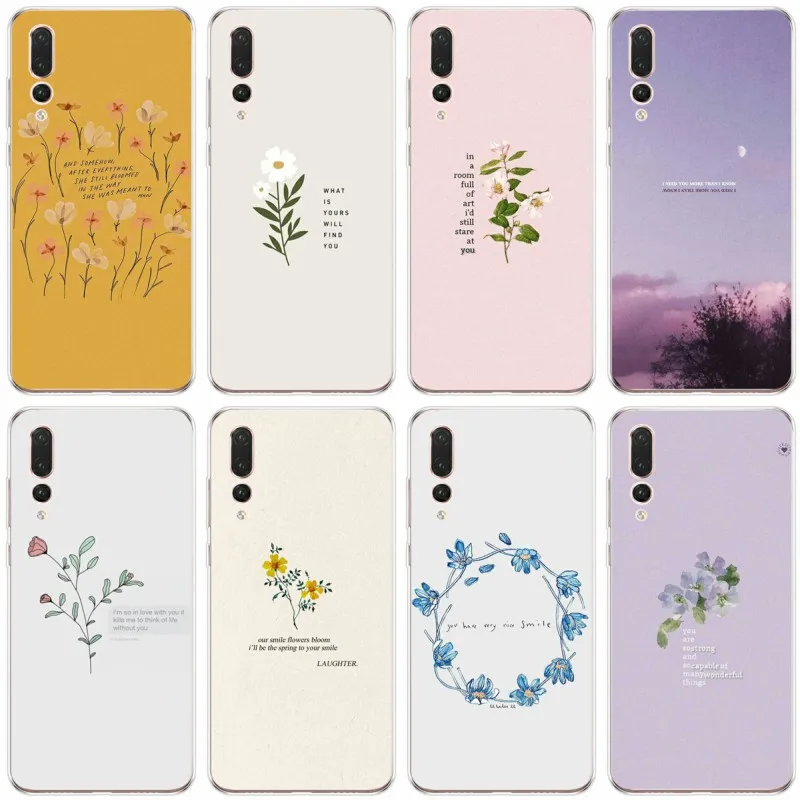 

Art Aesthetic Romance Love Flower Cover Soft Silicone TPU Phone Case For Huawei P10 P20 PLUS P8 P9 P10 P20 P30 lite P20 P30 PRO