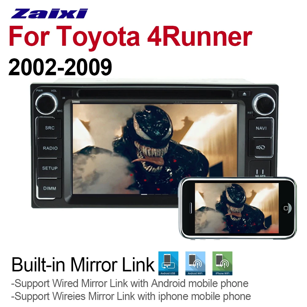ZaiXi 2 Din Автомобильный мультимедийный плеер Android 9 Авто Радио для Toyota 4 Runner/SW4 2002 ~ 2009