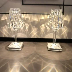 Lampe de chevet en diamant avec batterie Rechargeable, ambiance romantique et luxueuse, idéal pour une Table de chevet ou une chambre à coucher 