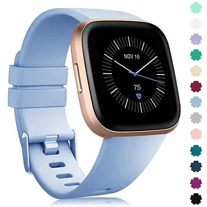 Silicone Band For Fitbit Versa/Versa Lite /versa 2 Wristband Strap Bracelet Watch Secure Adjustable | Наручные часы