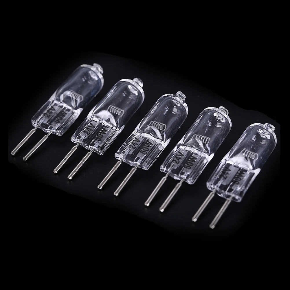 

5PCS Halogen G5.3 24V Lamp 35W / 50W Halogen Light Warm Bulb Base Clear Halogen Inserted Crystal Lamp