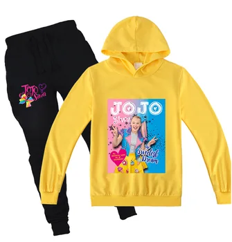 

Baby Boy Girl clothing Sets Plush Suit Warm Thicken Hooded Sweatshirt +Pant 2PCS Sets Cartoon Print girl Sport suits JOJO siwa