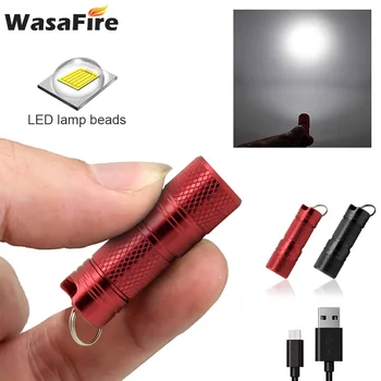 

High Power XPG USB Rechargeable Mini LED Keychain Flashlight Waterproof Small Torch Portable Pocket Lantern For Camping Hunting