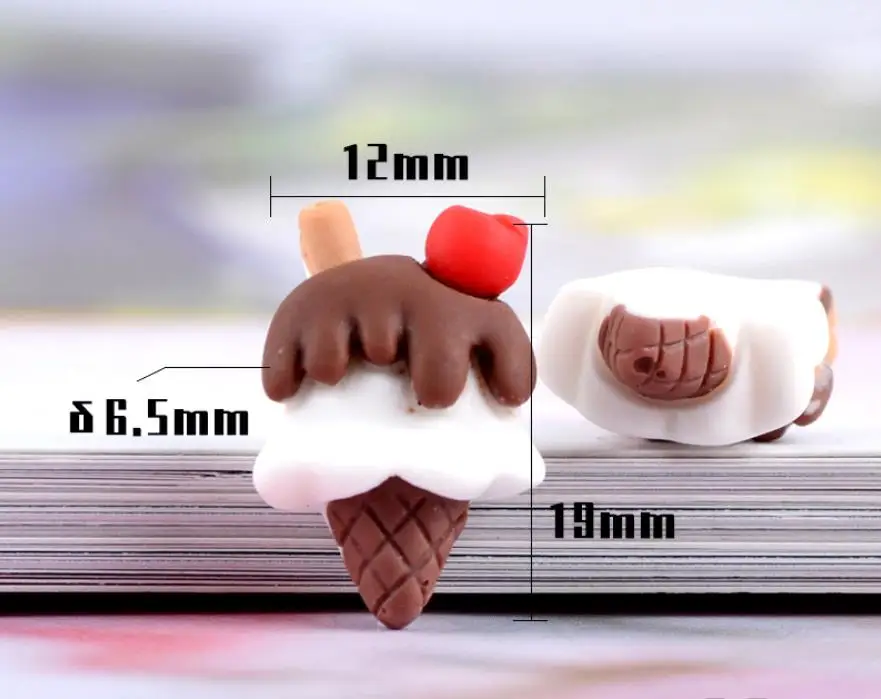 unicorns Ice Cream Simulation Fake Food Flat back Resin Cabochons Scrapbooking for hair Bows Decor DIY Craft Accessories