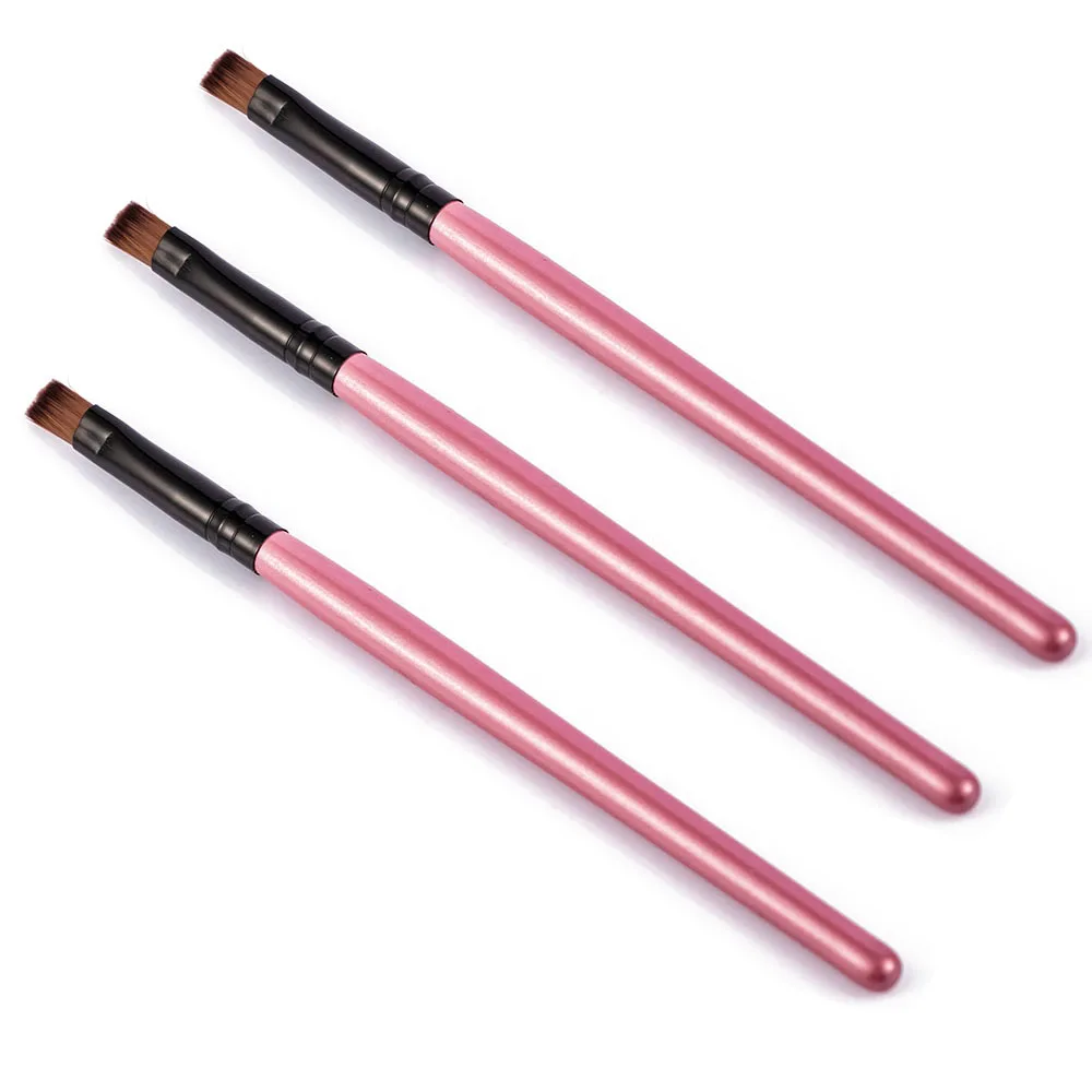 pink 3 pieces 3 шт. профессиональная скошенная кисть для бровей нейлоновая кисть для волос коническая кисть для бровей макияж для глаз одна жидкая подводка; Косметика Инструменты - Handle Color: pink 3 pieces