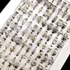 Wholesale Bulk 100pcs/lot Laser Cutting Pattern Mix Stainless Steel Rings Women Party Ring 1