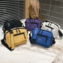 Холщовая Сумка в Корейском стиле, женская сумка на плечо, сумка в стиле хип-хоп для студентов, квадратная сумка через плечо для мобильного телефона