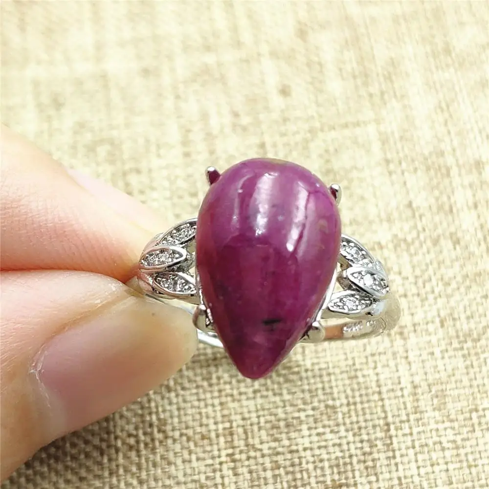 

100% Natural Ruby Red Gemstone OVal Adjustable Ring Crystal 14x9mm Silver Woman Man Party Gift Rings Jewelry AAAAA