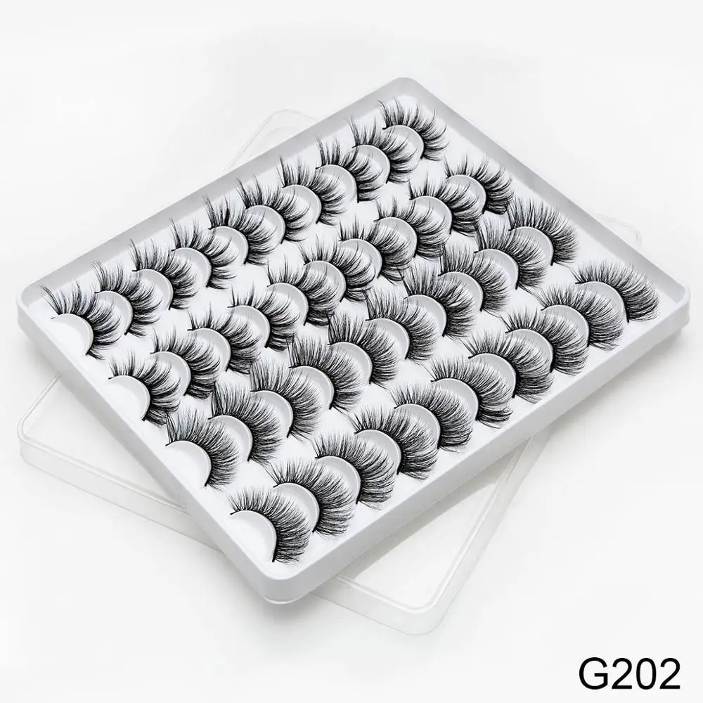 G202 SEXYSHEEP 5/20 пар 3D норковые накладные ресницы натуральные длинные накладные ресницы Объемные Накладные ресницы Макияж Наращивание ресниц - Цвет: G202