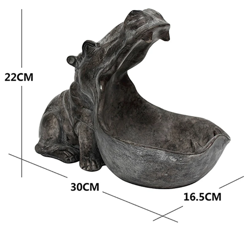 Абстрактная гиппопотам декоративная статуэтка из смолы артварная скульптура гиппопотам декоративная статуэтка инструмент для хранения ключей украшение дома D024