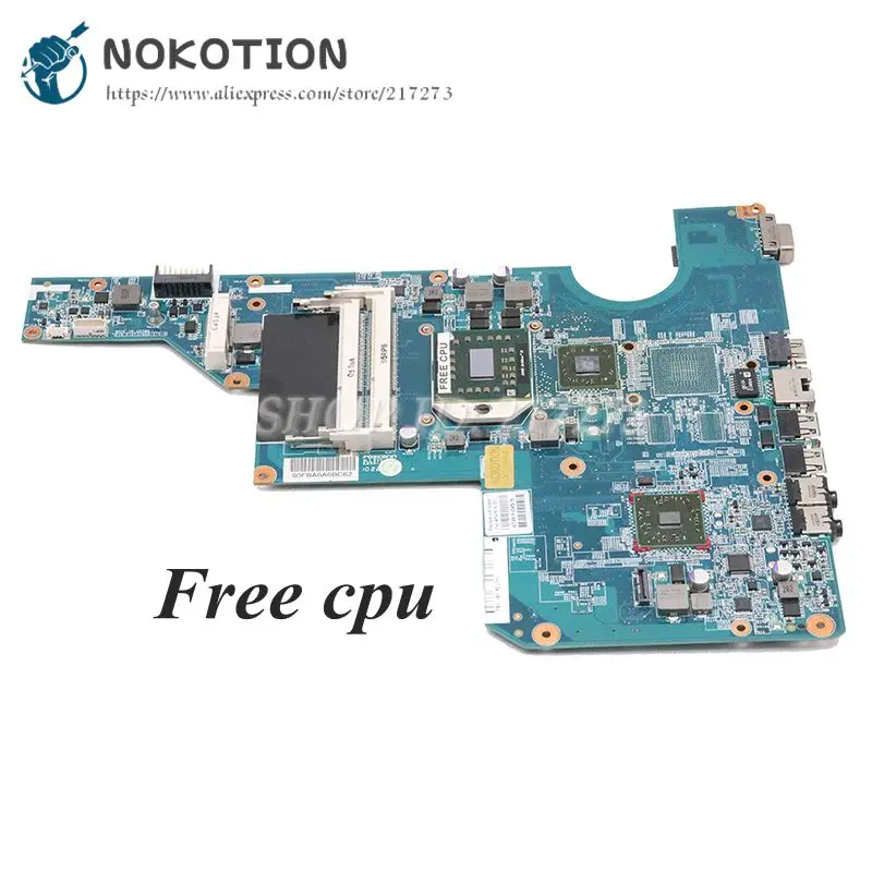 Материнская плата NOKOTION 597674-001 для ноутбука HP CQ62 G62 разъем S1 DDR3 с бесплатным