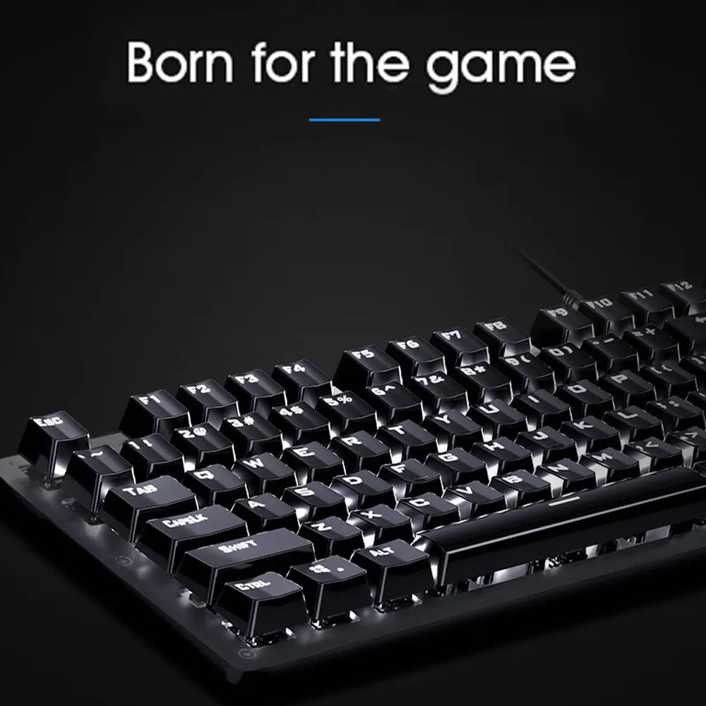 Hp GK100 Механическая игровая клавиатура с подсветкой, синий, красный переключатель, 104 клавиш, металлический цветной светодиодный компьютер с подсветкой, Проводная клавиатура для геймера