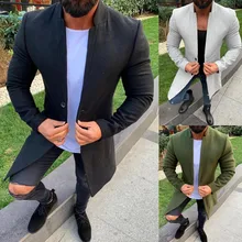 Мужской осенний и зимний Тренч Длинная Верхняя одежда на пуговицах умное пальто осень зима мальчик работа модный стиль мода
