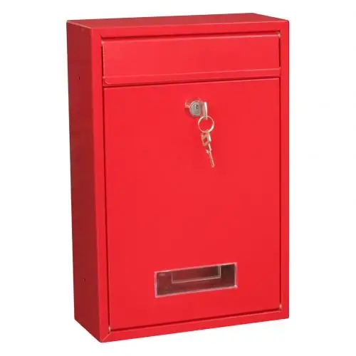 Садовый Запираемый Настенный подвесной Железный почтовый ящик для писем с ключом, пароль, почтовый ящик, газета, коробка для улицы, Настенная коробка - Цвет: Красный