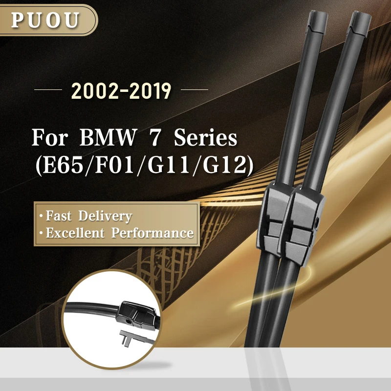 PUOU Wiper Blades for BMW 7 Series E65 E66 E67 E68 F01 F02 F03 F04 G11