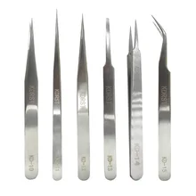 Антистатический пинцет прямой наконечник из нержавеющей стали ESD/прямой изогнутый черно-белый с рисунком металлический маленький Пинцет Bird's N