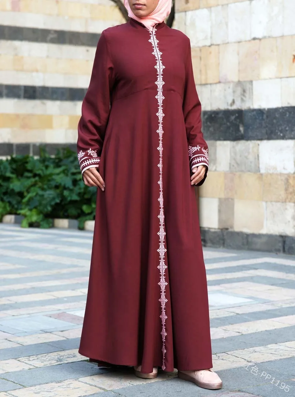 Элегантное мусульманское платье с вышивкой; вечернее платье; Vestidos; кардиган-кимоно; длинные халаты; Jubah; Ближний Восток; Eid Ramadan Islamic