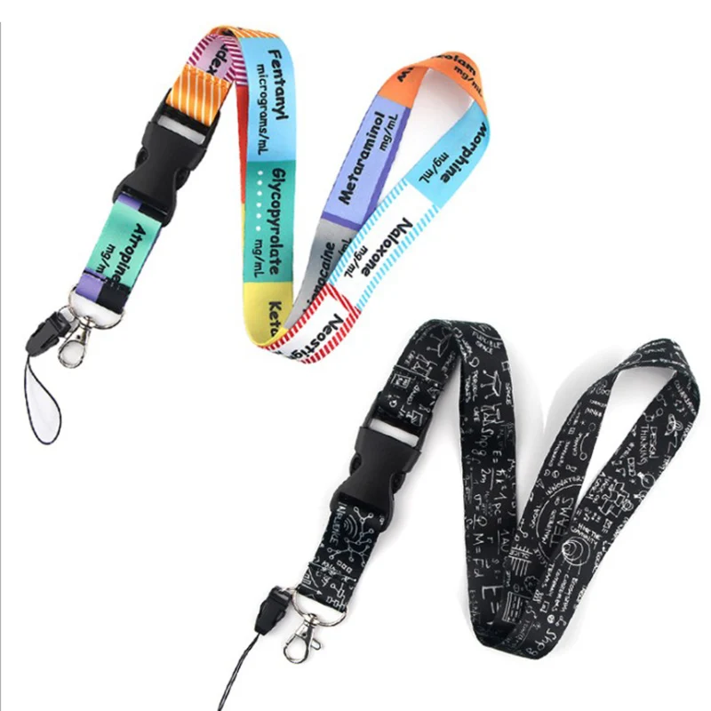 Medical Equation Neck Strap Lanyards ID badge card holder keychain Mobile Phone Gift Ribbon webbing necklace Couple Gifts | Мобильные
