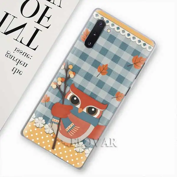 Анималистический принт с изображением сов, телефонные чехлы для samsung Galaxy Note 10 S10 плюс 5G S10e A30 A40 A50 A60 A70 M40 жесткий чехол - Цвет: 004
