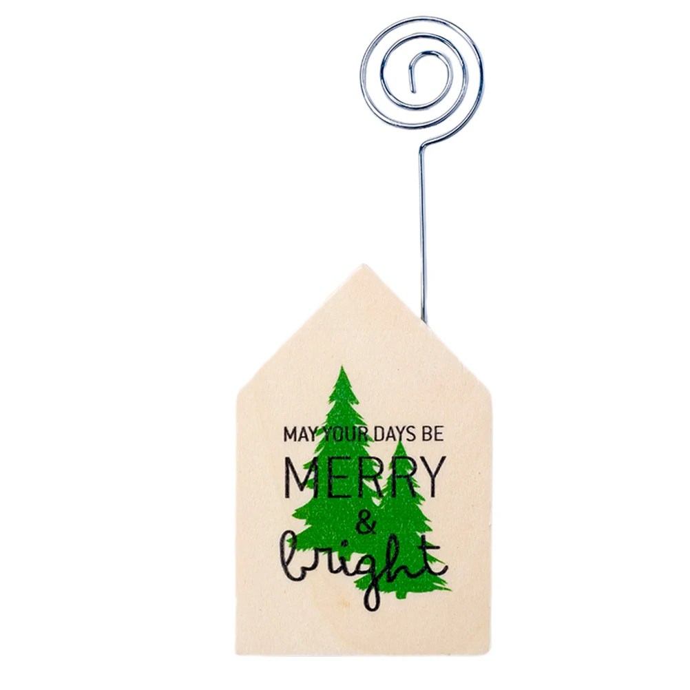 1 шт. зажим для заметок Рождественская елка печатные деревянные настольные принадлежности папка для заметок Держатель для фото для офиса дома