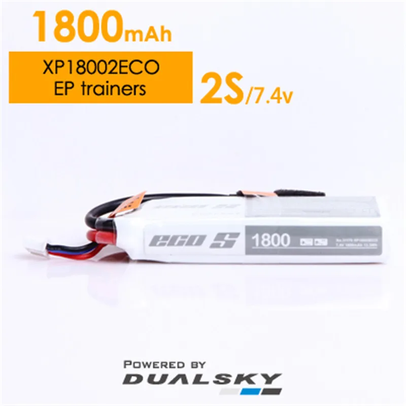 2Piece DUALKSY 1800mAh 25C 2S/3S LiPo battery XP18002ECO / XP18003ECO with integrated power display for 0.5kg~0.75kg 3D aircraft