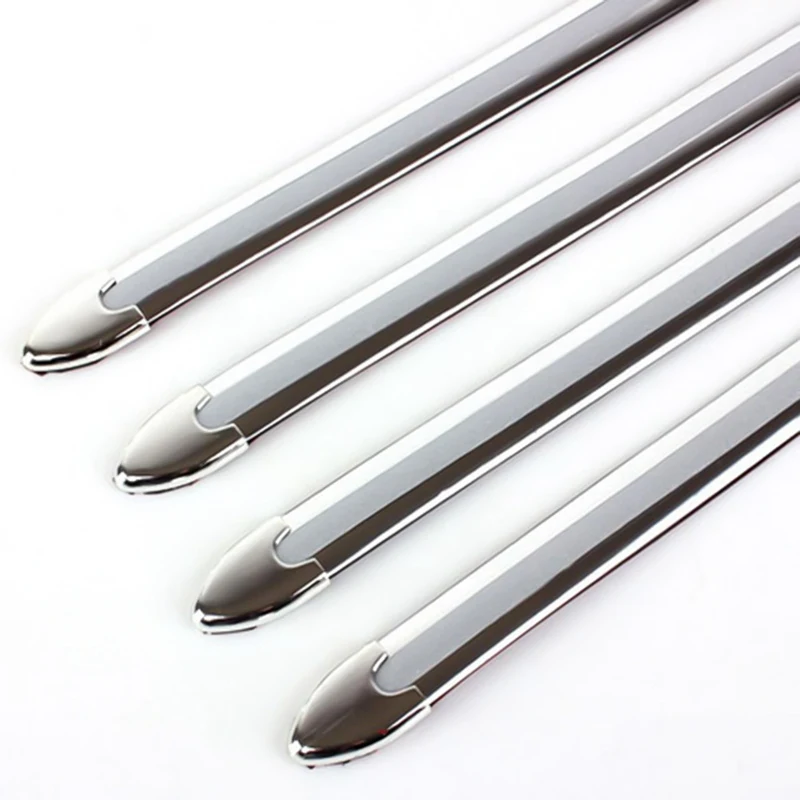 

4Pcs/Set Car Anti Collision Strip Bumper Protector Anti Rub Bar Decals Anti Crush Protective Corner Guard Stickers Silver
