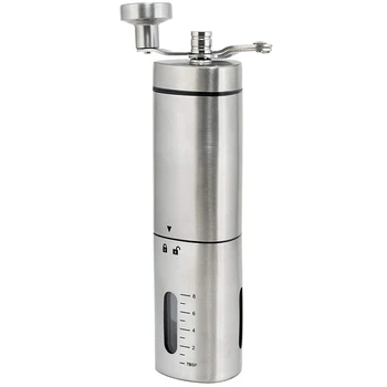 

Manual Coffee Grinder- Hand Conical Coffee Bean Grinder With Ceramic Mechanism By Flafster Kitchen- Portable Stainless Steel Bur
