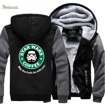 

Star Wars Hoodie Hot Sale Male 2018 Winter Warm Fleece Hooded Zipper Sweatshirt Men Thick Hoodies Brand Hip Hop Coat Jackets 5XL