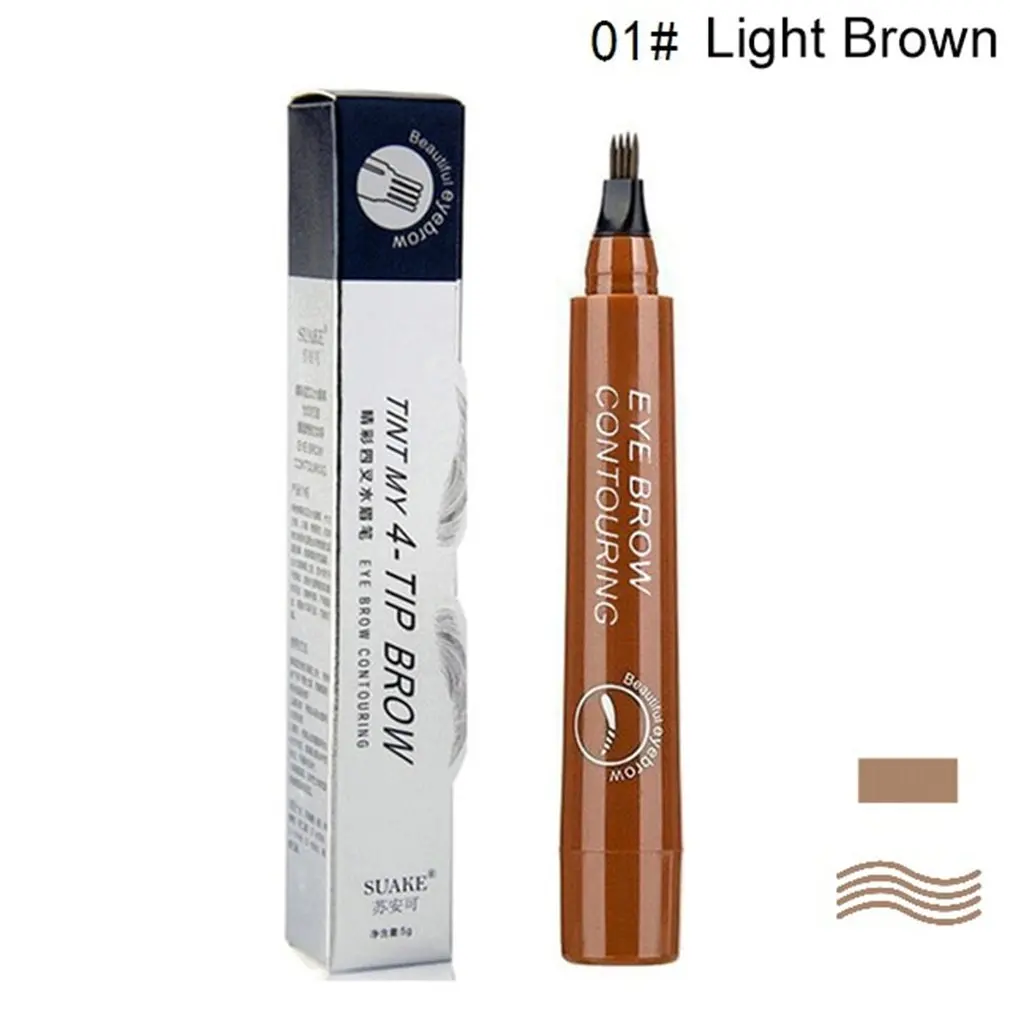 Micro-sculpted Four-fork Eyebrow Pencil Long-lasting Natural Liquid Four-Headed Fork Tip | Красота и здоровье