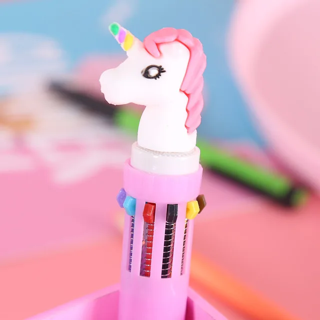 1X Kawaii Милая ручка 10 в 1 цветная шариковая ручка офисные школьные принадлежности студенческие канцелярские письмо и рисование ручка - Цвет: K