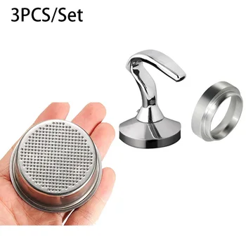 

51MM Filter Basket Coffee Tamper Cup Dispensing Ring For Breville Delonghi 1 * Powder 1 * Filter Basket 1 * Powder Ring
