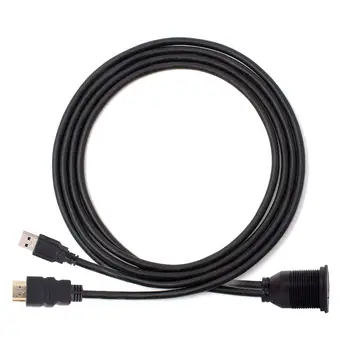 

USB 3.0 & HDTV HDMI 1.4 Male to Female Extension Combo Cable with Waterproofable Mount Shell 100cm
