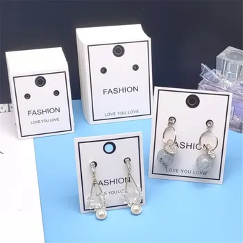 

100Pcs Blank Paper Earring Cards Hang Tag Jewelry Display Stud Earring Packaging Cards Label Tag Self Adhesive Bags Wholesale