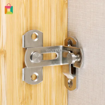 

1Pcs Security Door Stainless Steel 90 Degree Door Buckle Sliding Lock Right Angle Corner Pin for Latch Door Bolt Cozy