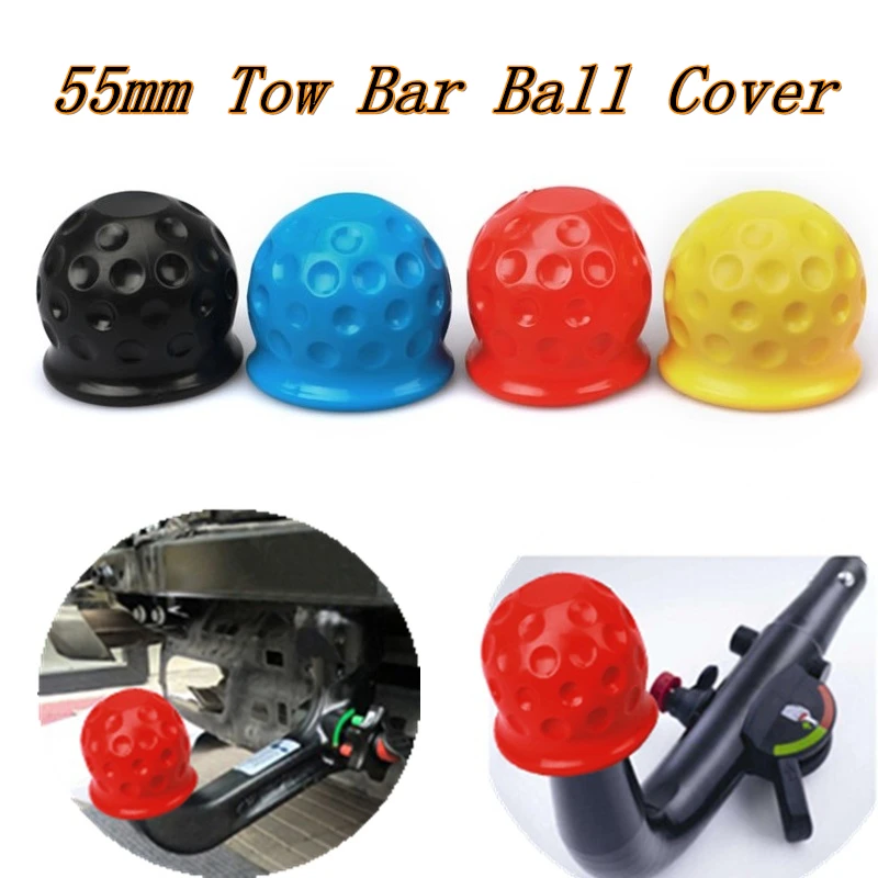 4 Colors Universal 55MM Tow Bar Ball Cover Cap Trailer Ball Cover Tow Bar Cap Hitch Trailer Towball Protect Car Accessories 2
