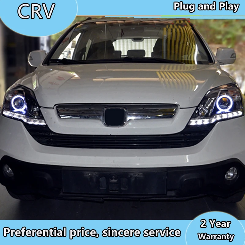 Автомобильный Стайлинг головной светильник в сборе для Honda CRV 2007-2011 для CR-V светодиодный Ангел глаз DRL Q5 bi xenon объектив h7 Ксенон передний светильник