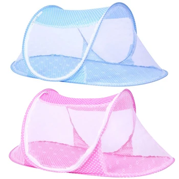 

Dot Ship type Foldable Toddler Kids Infant Baby Safty Mosquito Net Netting Crib Bed Playpen Play Tent Blue 68*35*40cm