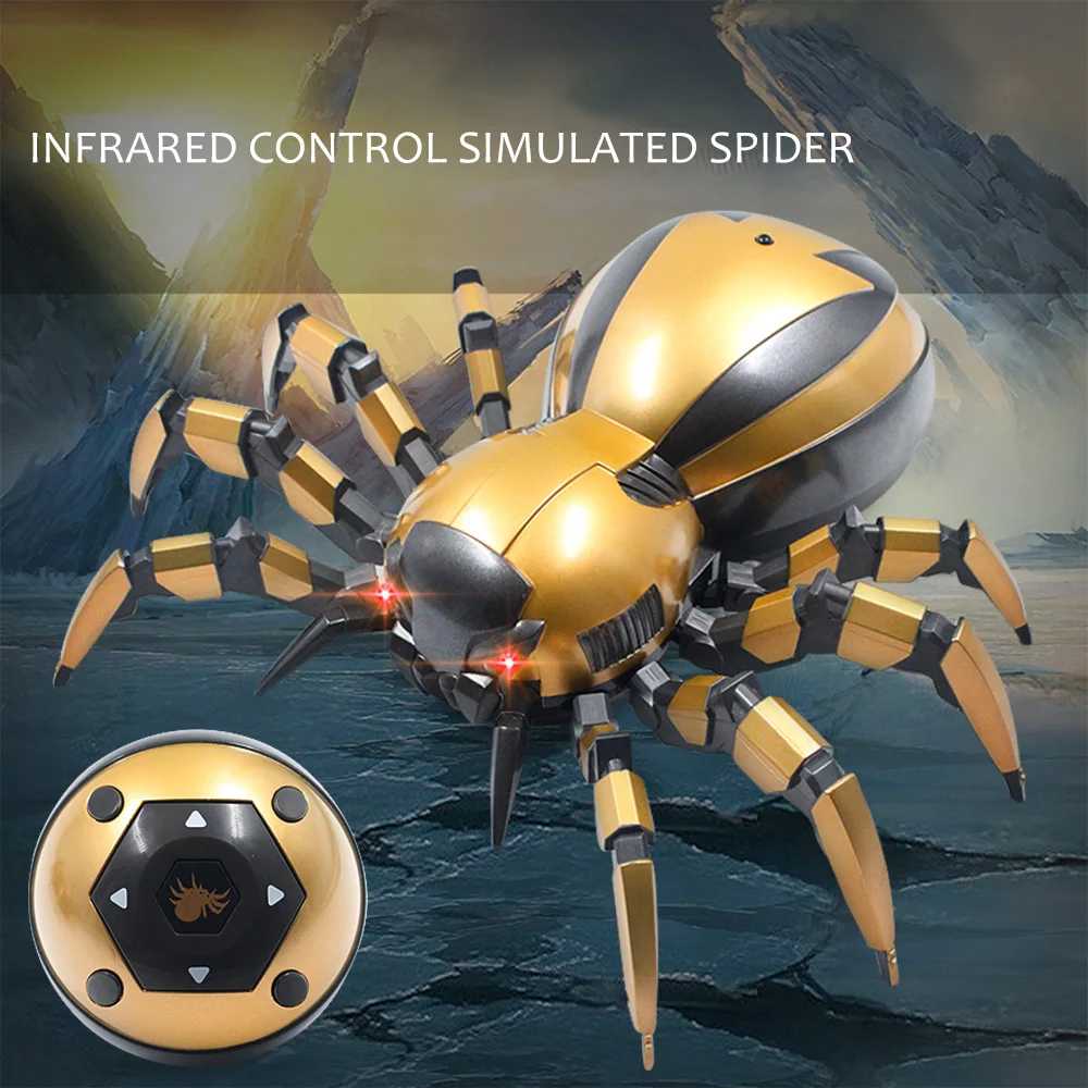 

KaKBeir Spider robot with LED light Infrared induction Tricky wireless Model Simulation remote control animals Toys 1652982