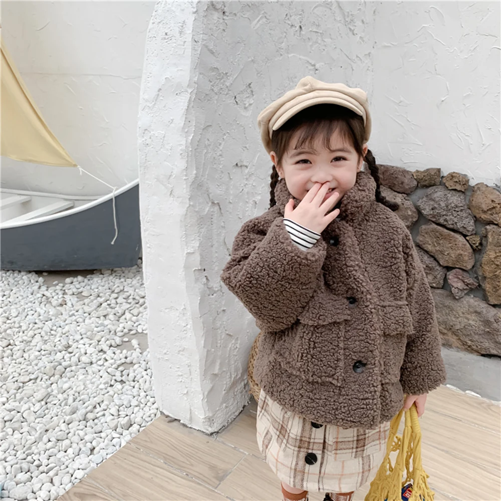 CYSINCOS однотонное флисовое пальто для девочек Хлопковое пальто для малышей; куртка для девочек плотная теплая детская зимняя одежда детская куртка; верхняя одежда