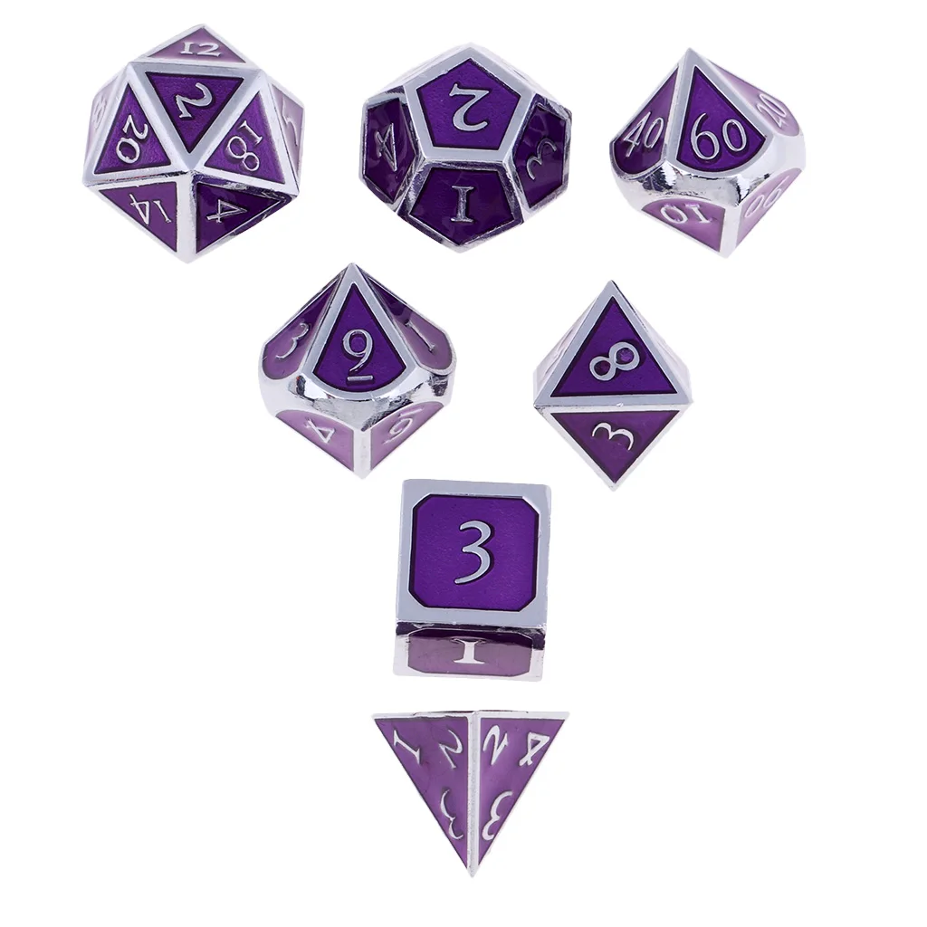 Board Gaming Dices Set of 7 Dice Poly Polyhedral Dice D4 D6 D8 D10 D12 D20 for Role Cup Player 