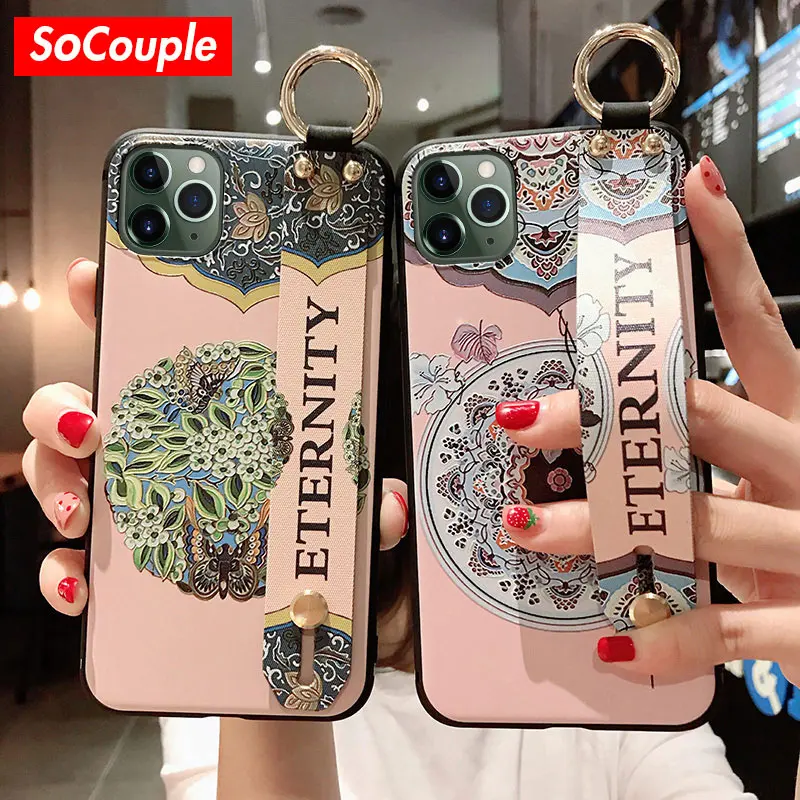Чехол для телефона SoCouple с цветком iphone XR X Xs max 11 Pro Max 12 mini чехол 7 8 6s plus SE TPU на