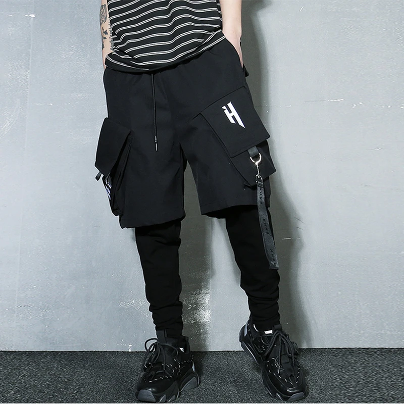 11 BYBB'S DARK Tactical Functional Cargo Pants Joggers Men Fake two Pieces Trousers Hip Hop Streetwear Pant Black GB246 2