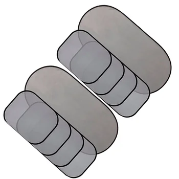 

2 set of Car Reflective Sun Shield Auto Magnetic Windshield Visor Rectangle Sun Heat Shade(Black)