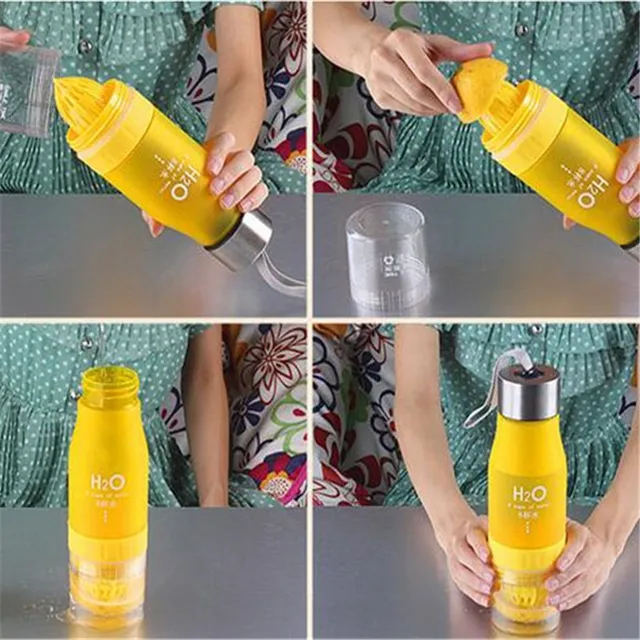 650ml Sport Bottle H20 plastic Fruit infusion bottle Infuser Drink Outdoor Sports Juice lemon Portable Bike Travel Water Bottle 4