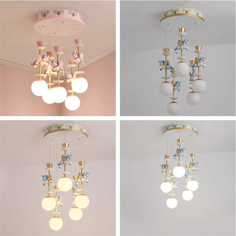 Luces colgantes modernas para habitación de niños, carrusel, colgante para habitación de niños y niñas, para dormitorio y sala de estar|Luces colgantes| - AliExpress