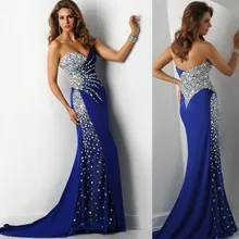 

Sparkly Crystal Mermaid Evening Gowns Robe De Soiree Elegant Beads African Formal Prom Party Celebrity Dresses