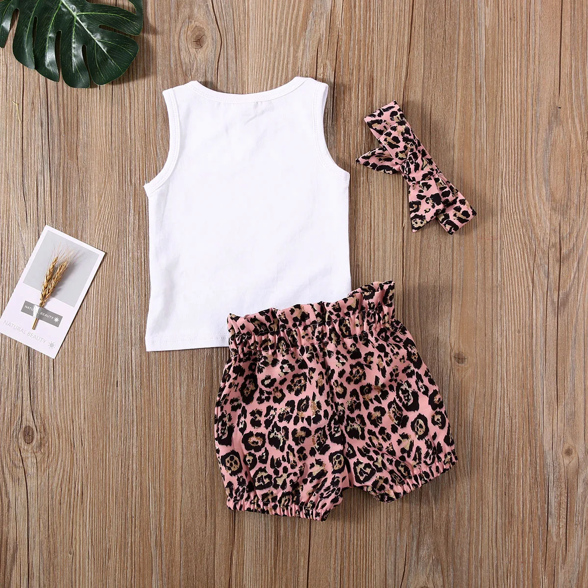 Летняя одежда для новорожденных девочек топ без рукавов и шорты с принтом в виде