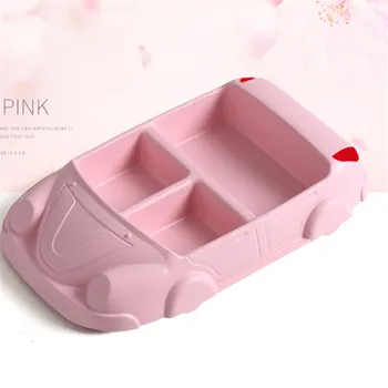 

Dinnerware Eco-friendly Healthy Bamboo Fiber Baby Dinner Plate Divided Cartoon Tableware for Kids Toddlers