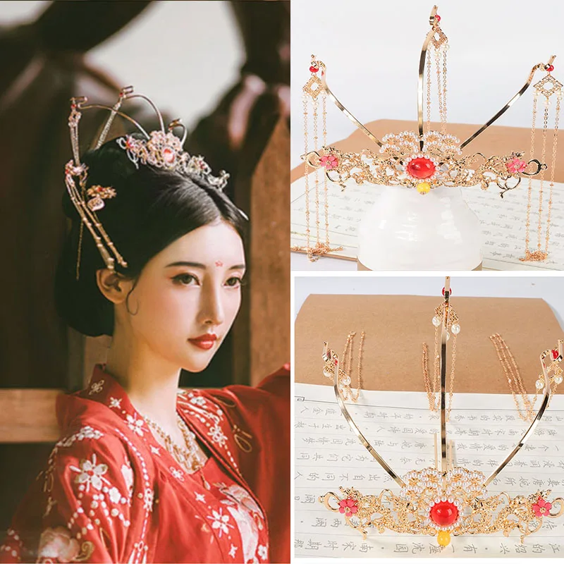 QIANJI Китай аксессуары для волос ювелирные изделия Hanfu костюм невесты темперамент аксессуары для волос Вэй Цзинь головной убор Корона